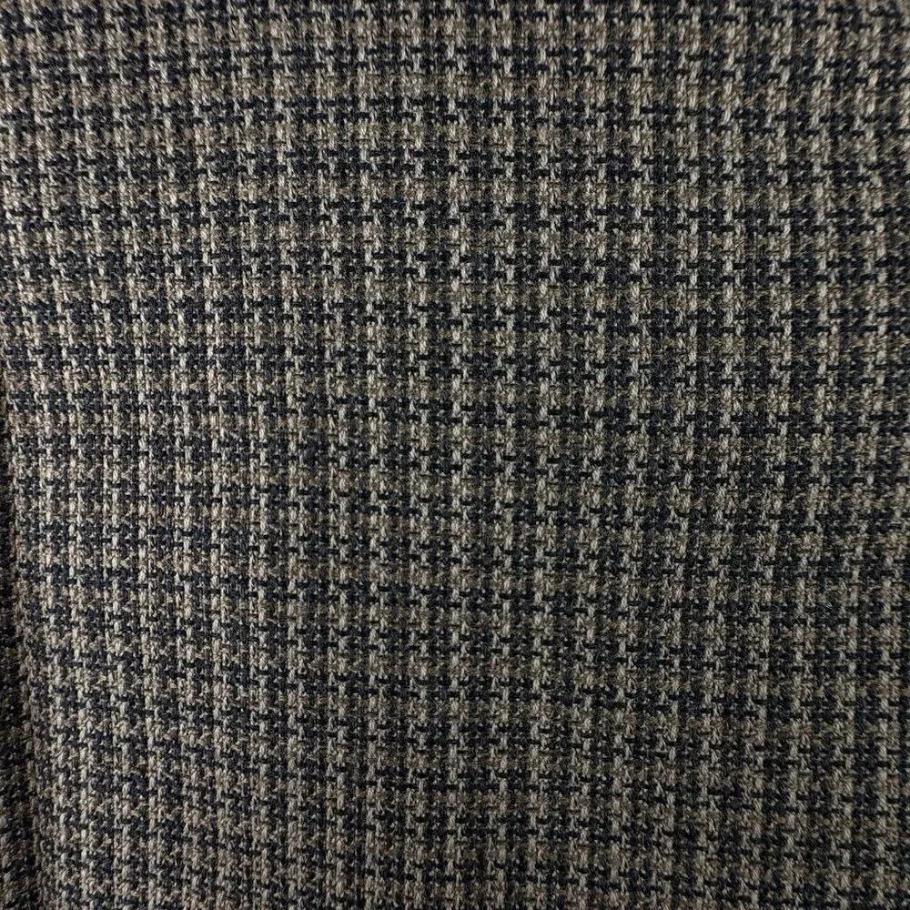 VTG 90s Haggar Houndstooth 2 Button Blazer Sport Coat Taupe Multi-Colored 42L
